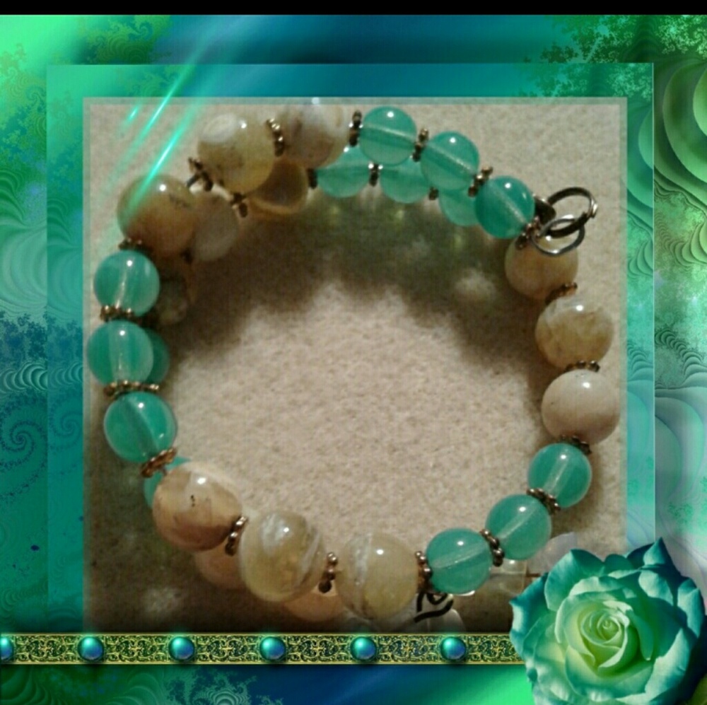 October: Genuine yellow opal memory wire bracelet (OPAL=1 of Oct. birthstones)